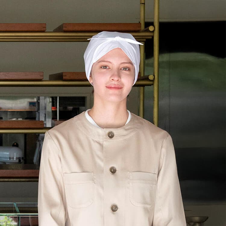 【バンダナキャップ】綿100％「前結びデザイン」ストレッチ  フリーサイズ 7色 / 飲食店ユニフォーム (HYS4998)