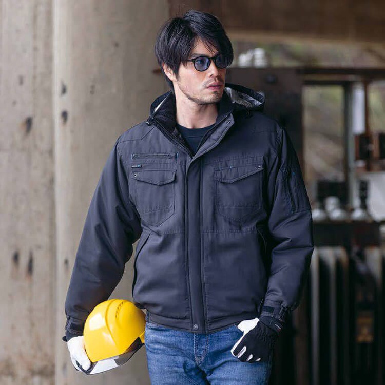 【防寒着 男女兼用】背中反射材パイピング「裏アルミ仕様」SS～6L 3色 / 作業服 冬用