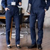 自宅保管品 スラックス 作業ズボン パンツ 濃紺 コスプレ 冬服 厚手 制服 作業服スラックス｜エコマーク認定・ストレッチ・作業ズボン・メンズ