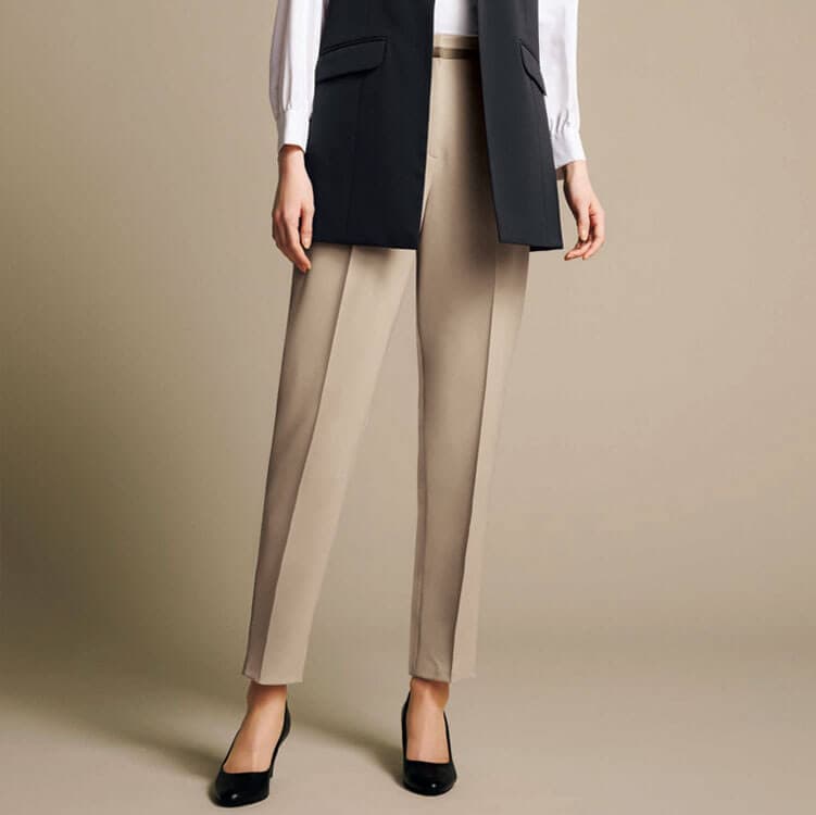 【オフィス制服 テーパードパンツ】防汚素材「快適 2WAYストレッチ」撥水・ホームクリーニング可 2色 5～17号 / 事務服