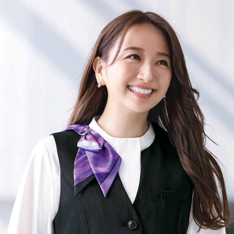 【オフィス制服スカーフ】ECO素材「装着簡単 クリップ留め」フリーサイズ 2色 / 事務服アクセサリー