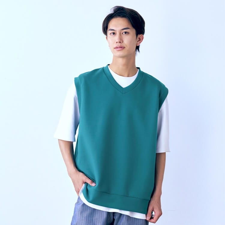 【飲食サービス ベスト】男女兼用「厚手8.5オンスダンボールニット」抗菌防臭 M.L 5色 / カフェ・ショップ販売