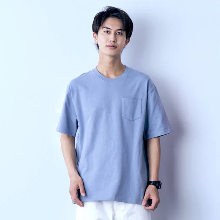 【業務用Tシャツ 男女兼用】厚手10.2oz「胸ポケット付き」綿100% S～XXXL 11色 / スタッフユニフォーム