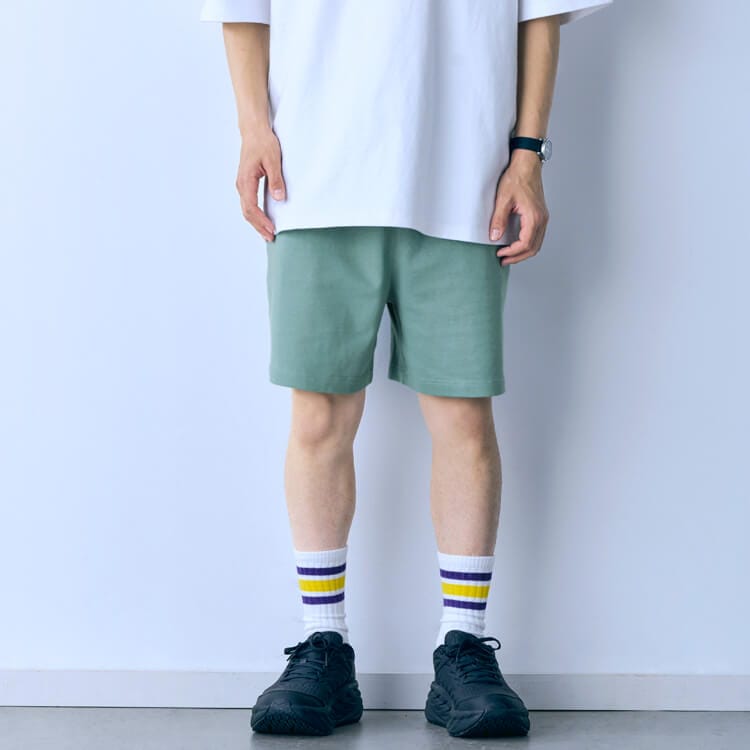 【ハーフパンツ 男女兼用】厚手素材「綿100%」スモーキーカラー S～XXL 5色 / スタッフユニフォーム