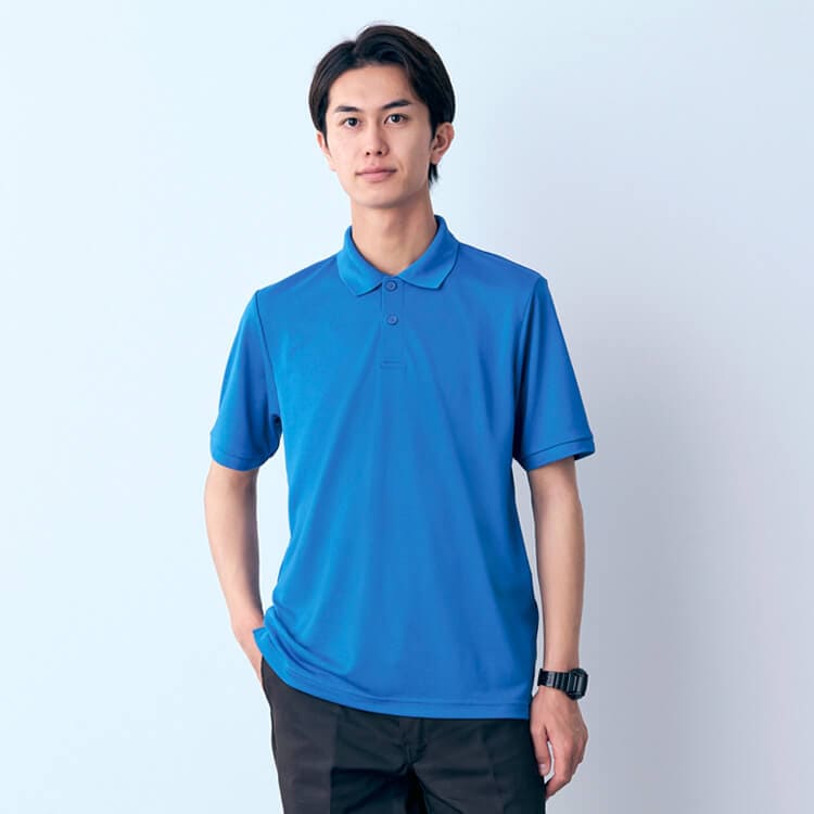 【作業着ポロシャツ 男女兼用】吸汗速乾「古着を原料にしたリサイクル素材」UVカット SS～5L 5色 /資源循環型リサイクル