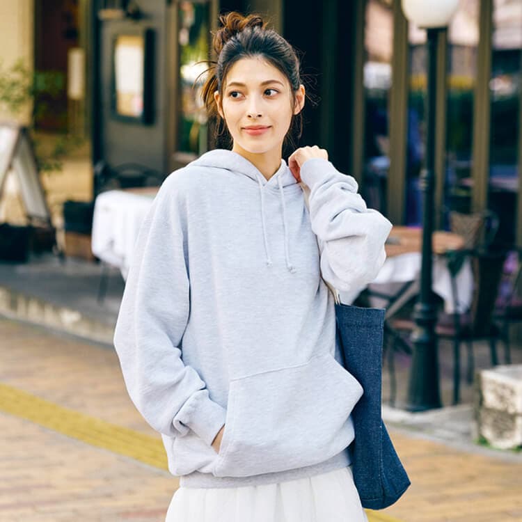 【パーカー作業着 男女兼用】フード付きトレーナー「しっかり厚み10オンス」綿100％ S～LL 8色 / スタッフユニフォーム