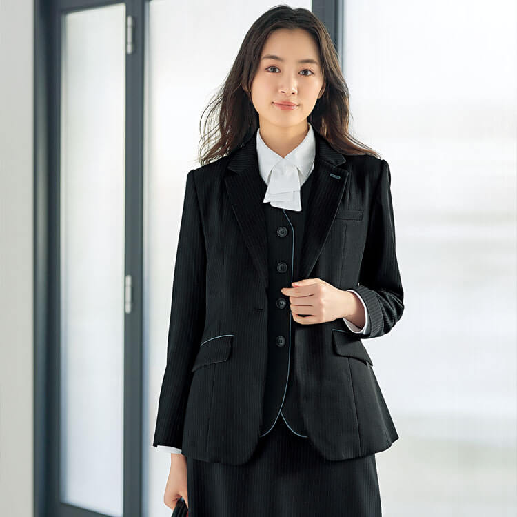 AR4898｜事務服ジャケット・ストライプ・上品で知的な印象が魅力の 