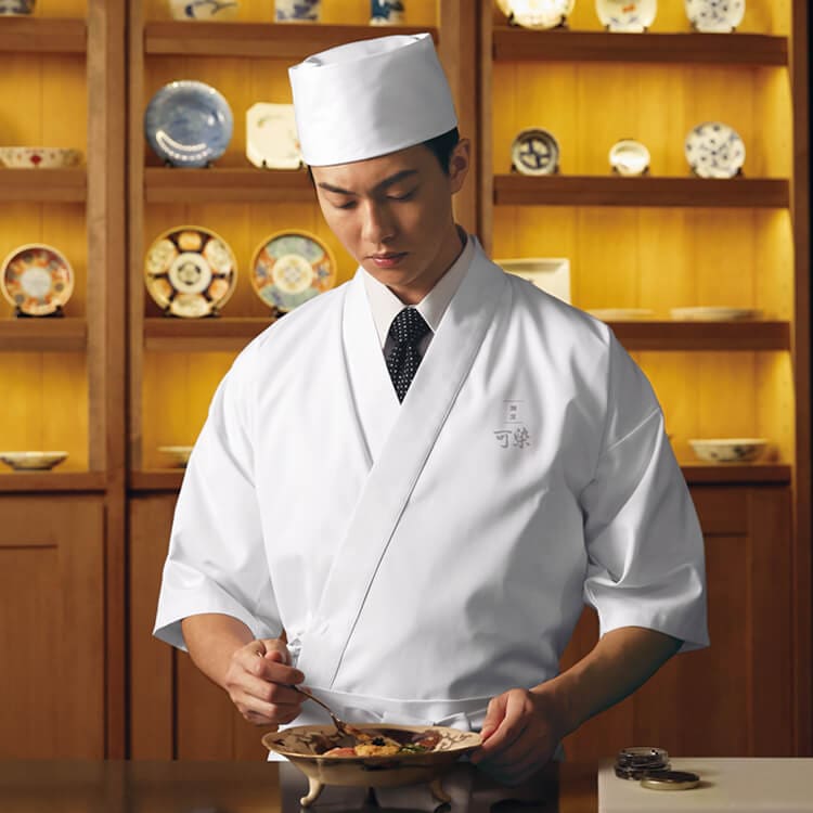 【和食白衣 男女兼用】調理師・制菌加工「法被デザイン」吸汗・ S～3L  板前白衣 / 和食料理人制服 (SAAAPK3025)