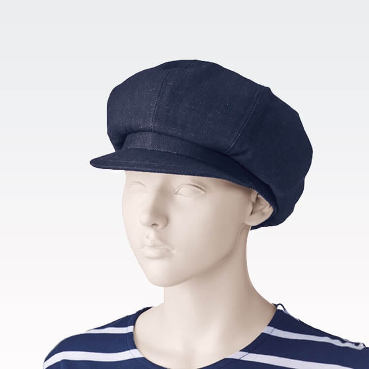【飲食店帽子 キャスケット】男女兼用「色落ちにしくいデニム素材」綿100%・フリーサイズ / ショップ店員制服 (SAAAPK480)