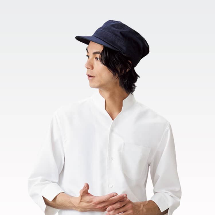 【ワークキャップ】男女兼用「デニム調 綿100%素材」ECO・軽量 フリーサイズ / 飲食店制服帽子 (SAAAPK482)
