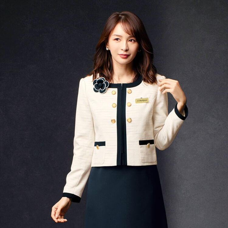 【受付制服ジャケット】オールシーズン「ツイード素材」2色 5～15号 / インフォメーション制服 (JOI86720)