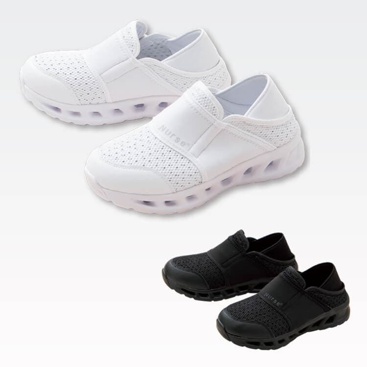 【医療用シューズ】メンズ・レディース「サンダル 2WAY仕様」ホワイト・ブラック 3E 22.0～28.0・29.0㎝ / ナーススニーカー (FOL720)