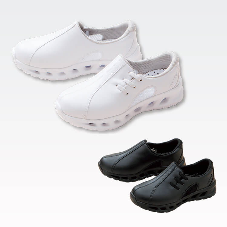 【医療用シューズ】メンズ・レディース「抜群の全方位通気」ホワイト・ブラック 3E 22.0～28.0・29.0㎝ (FOL730)