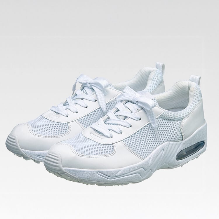 【医療用スニーカー 3E】メンズ・レディース・紐タイプ「高通気 ソールエアクッション」軽量 22.5～29.0㎝ / ナースシューズ（SAAMX125）