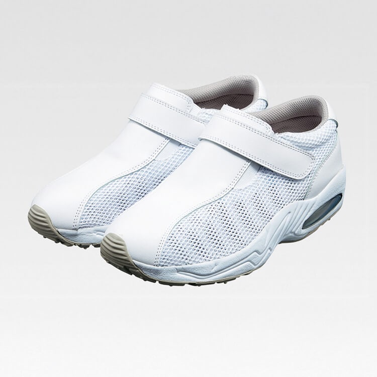 【医療用スニーカー 3E】メンズ・レディース「高通気性メッシュ素材」静電気対応 ホワイト 22.0～29.0㎝ / ナースシューズ (SAAMX136)