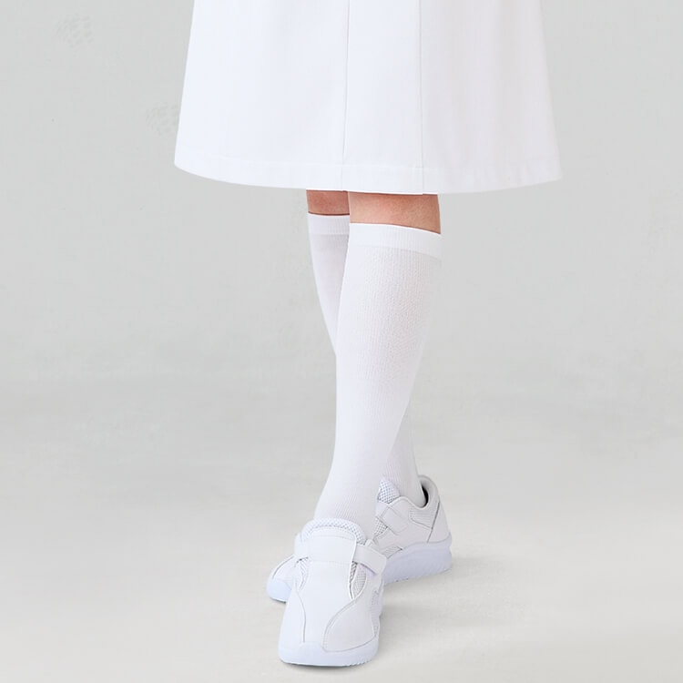 【ナースソックス着圧】「3D構造 最高の履き心地」ホワイト M～L / 医療用靴下 (SUICSK3000)