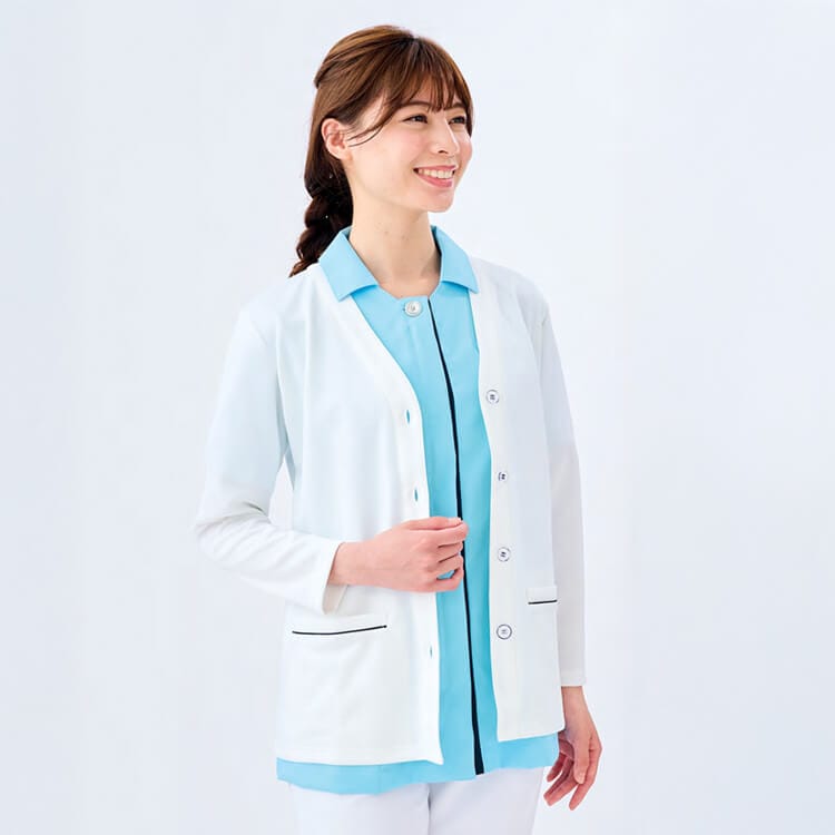 【ナースカーディガン】レディース・イージーケア「SEK制菌」吸汗速乾・2色 S～3L / 看護師ユニフォーム (SUI76-031)