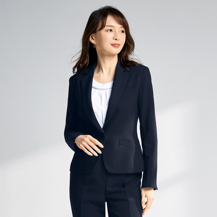 【事務服ジャケット】オールシーズン「2WAYストレッチ」美シルエット・ 2色 5～19号 / オフィスユニフォーム（JOI81410）