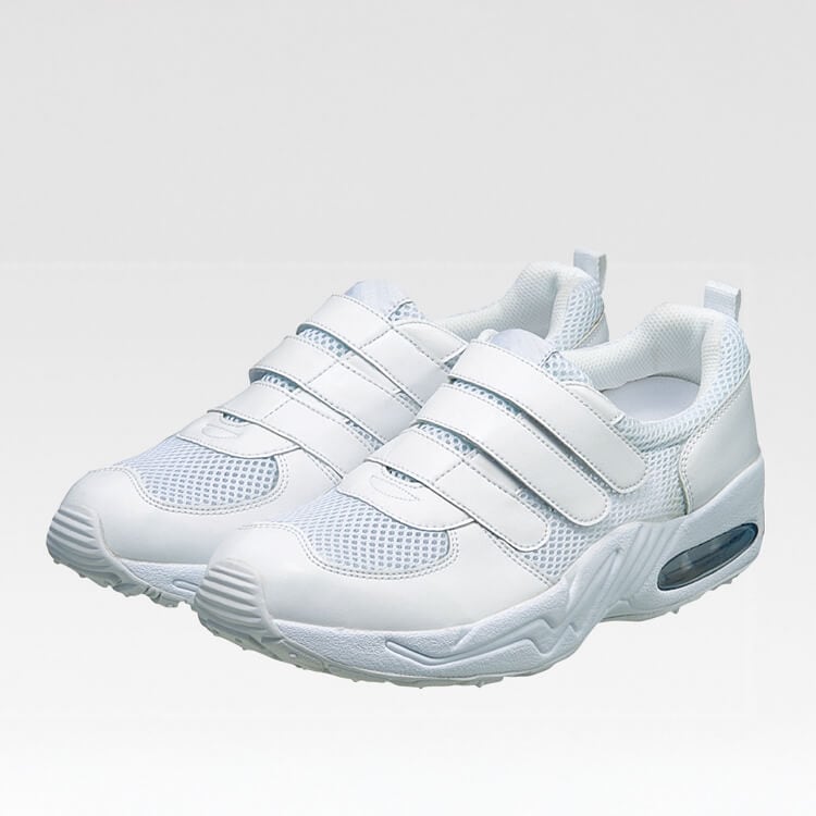 【医療用シューズ 3E】メンズ・レディース「防滑性に優れた軽量の室内専用シューズ」高通気・ホワイト 21.5～29.0㎝ / ナーススニーカー（SAAMX126）