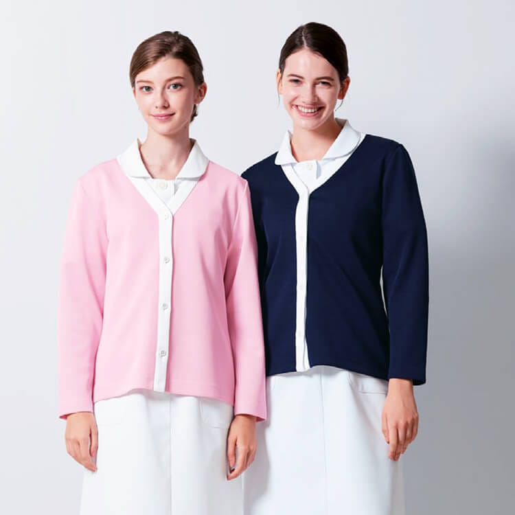 【ナースカーディガン】レディース・制電「SEK制菌」ストレッチ・防汚・家庭洗濯可 3色 / M～EL (NGLRJ4300)