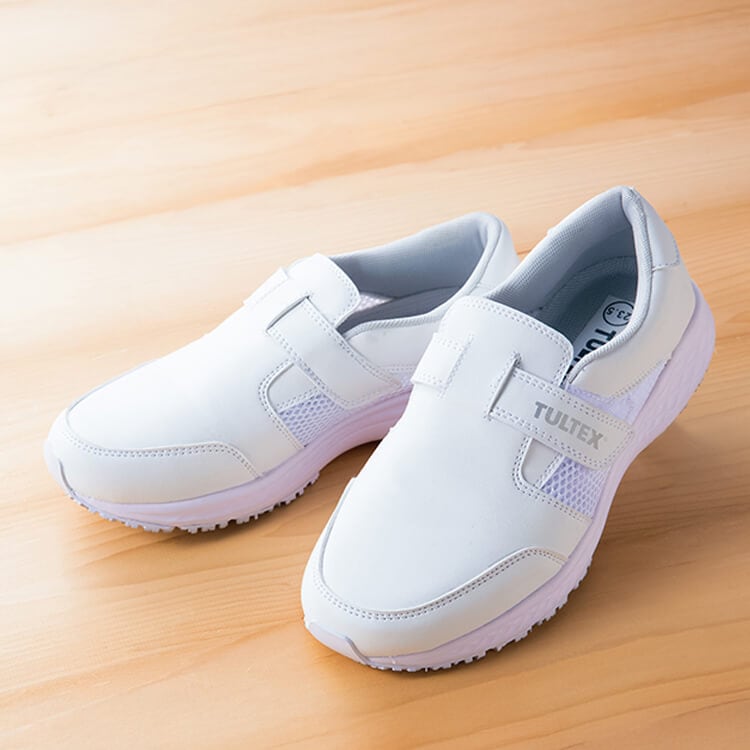 【メディカルシューズ】メンズ・レディース「滑りにくい耐滑ソール」 マジックテープ式　静電・耐滑 ホワイト 22.0～28.0cm / 医師看護師ユニフォーム (IIS861406)