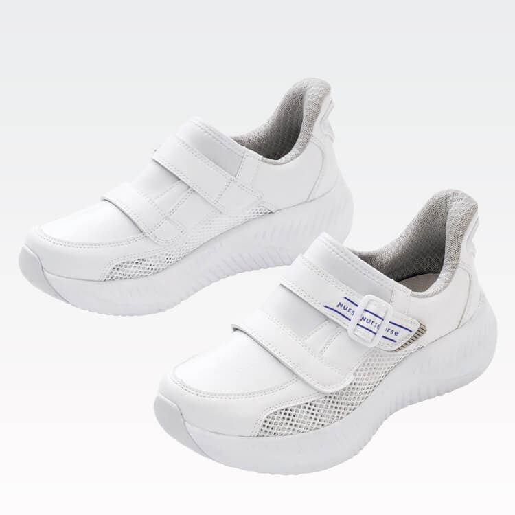 【ナースシューズ】メンズ・レディース「厚底 クッションソール」 抗菌・防臭加工・カップインソール ホワイト 3E 22.0～28.0・29.0㎝ / 病院医療スタッフ (FOL2026)