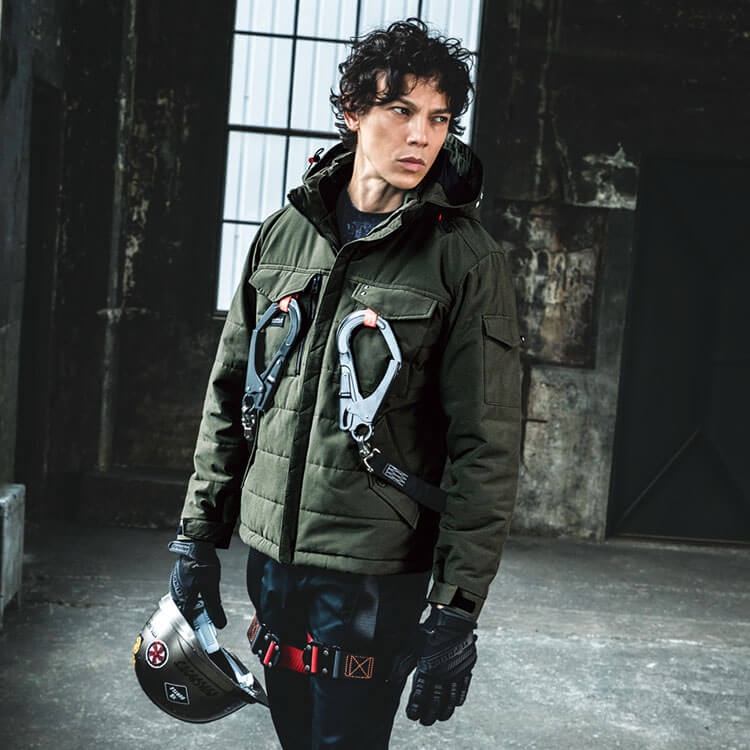 【防寒作業着 バートル】男女兼用・フルハーネス対応「撥水＆防風仕様」S～3XL 3色 / フード付き（KKH5050）