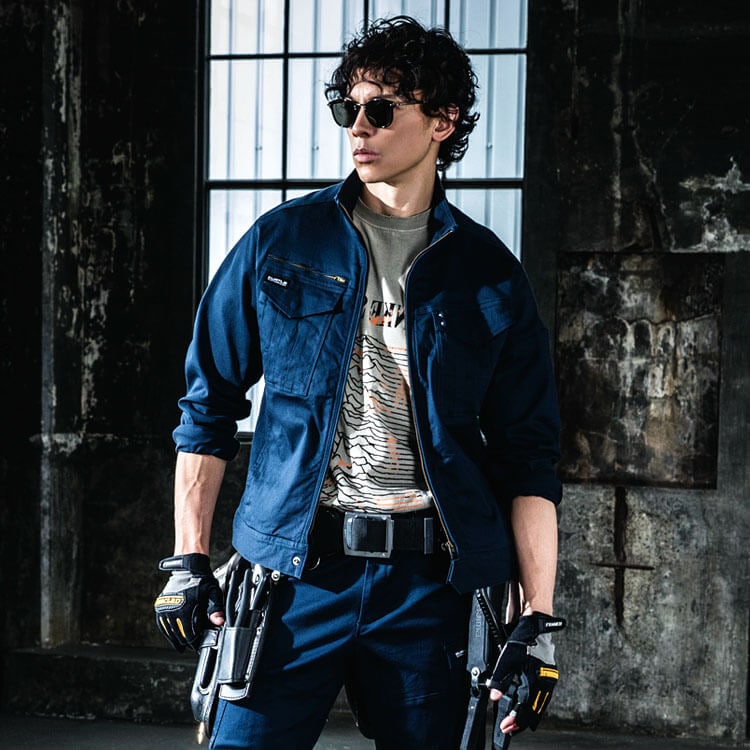 【作業服ブルゾン 秋冬】男女兼用・綿98％素材「快適ストレッチ！伸長率40％」防縮 S～3XL / 3色（KKH841）