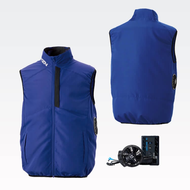 予約販売中！【空調風神服ベスト】フルセット「24Vバッテリーファン＋ベスト」男女兼用 S～5L / 7色（SAEKF96032_24VSET2026）