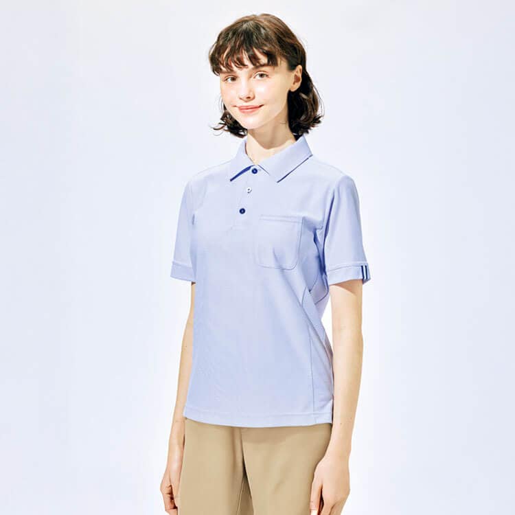 【介護ポロシャツ 男女兼用】高機能素材「高通気＆透け防止」吸汗速乾 SS~5L / 4色（KAHHM2289）