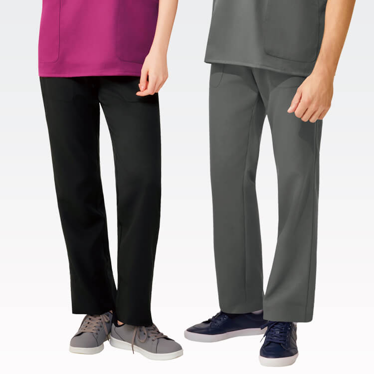 【スクラブパンツ 男女兼用】ウエストゴム「軽く伸びる素材」ストレッチ・SS～4L・4色 / フォーク（FOL5032SC）