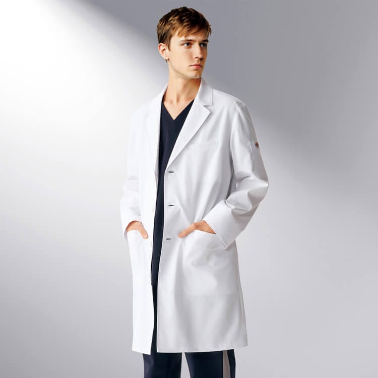 【ドクターコート ディッキーズ】メンズ・ストレッチ「シワになりにくい素材」軽量・制電  S～4L / 医師白衣（FOL1544LF）