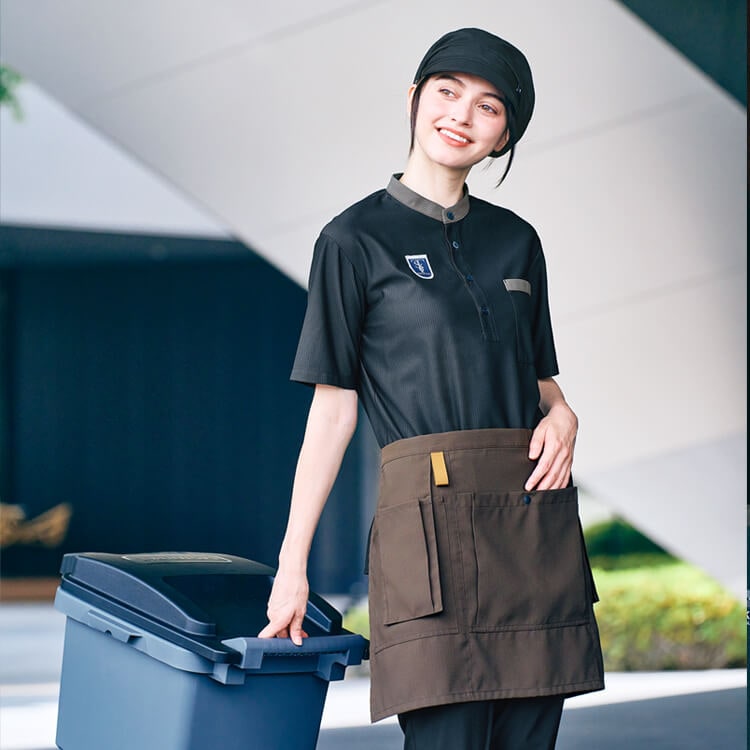 【クリーンスタッフ向け 半袖ニットシャツ】男女兼用「涼しいスタンドカラー」吸汗速乾 SS～4L / 3色（SEL6360）