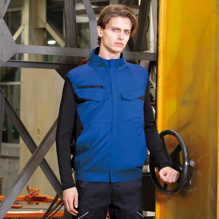 予約販売中！【空調風神服 ベスト】単品「ファン装着可能な作業服」JIS制電 S～6L / 4色 (SAEKF92652)
