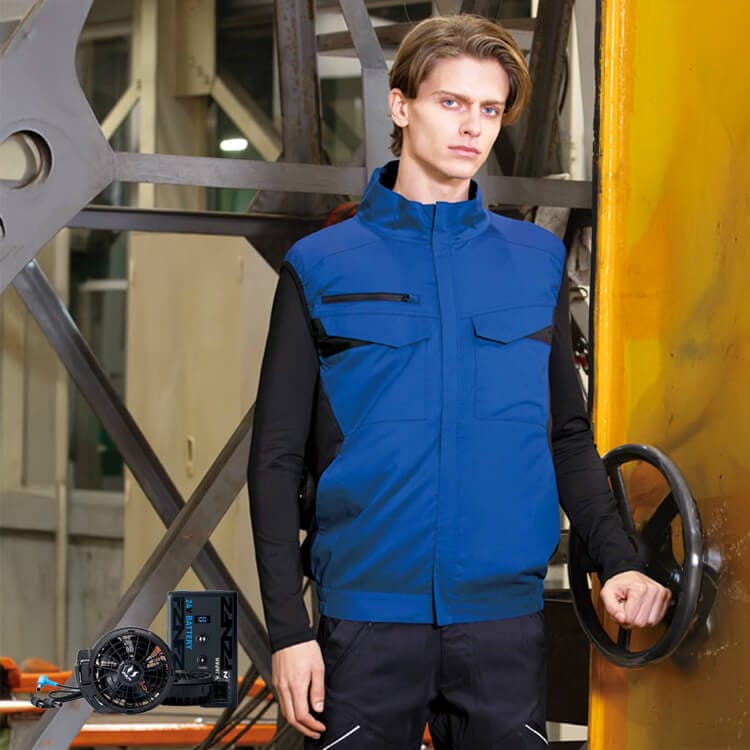 予約販売中！【空調風神服 ベスト】フルセット「24Vバッテリー＆ファンセット＋作業着ベスト」S～6L / 4色 (SAEKF92652_24VSET2026)