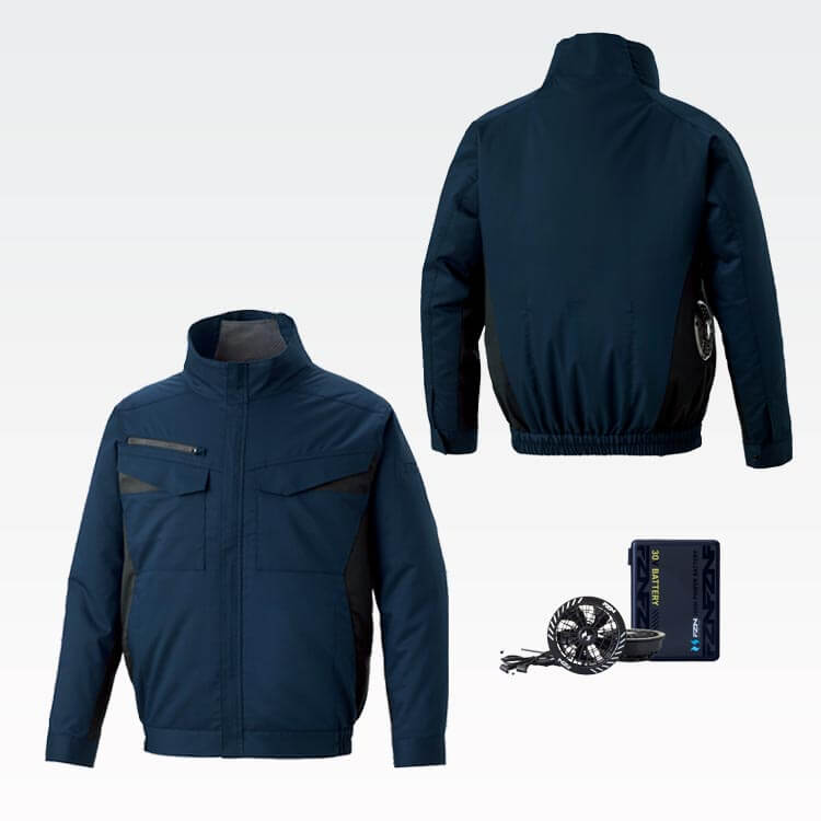 予約販売中！【空調風神服ブルゾン】フルセット「30Vバッテリー＆ファンセット＋作業服ブルゾン」S～6L / 4色 (SAEKF92651_30VSET2026)