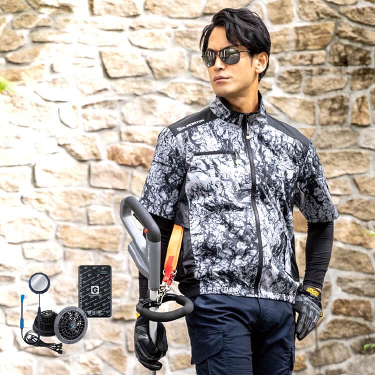 予約販売中！【ボルトクール 半袖フルセット】ファン付きウェア「ペルチェ・ファンバッテリー・ブルゾン」S～4XL / 3色（NOKG2030_VOLTSET）