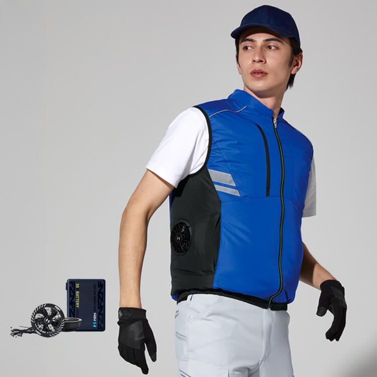 予約販売中！【空調風神服 ベストフルセット】サイドファン仕様「30Vバッテリーファン＋ベスト」M～5L / 3色（SAEKF92322_30VSET2026）