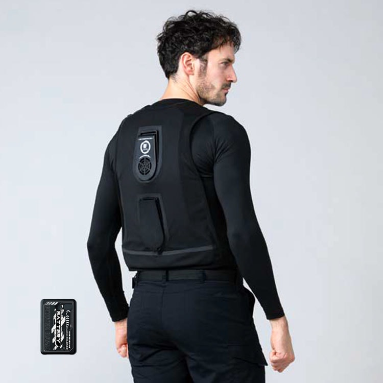 予約販売中！【ペルチェクーラーベスト フルセット】EXFROZEN「ベスト＋10000mAhバッテリー 」フリーサイズ / サンエス（SAEEF99300-RD9641）