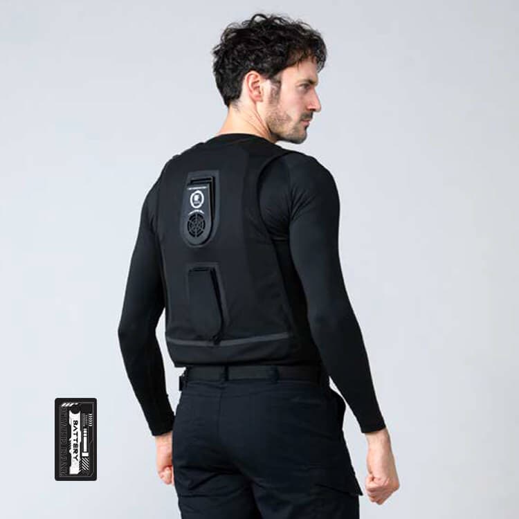 予約販売中！【ペルチェクーラーベスト フルセット】EXFROZEN「ベスト＋20000mAhバッテリー」フリーサイズ / サンエス（SAEEF99300-RD92432）