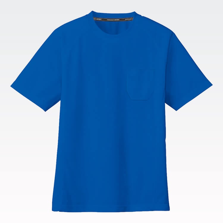 【作業着 Tシャツ半袖】男女兼用「胸ポケット付き」吸汗速乾・清涼ドライメッシュ SS～5L / 6色（NOKAS657）