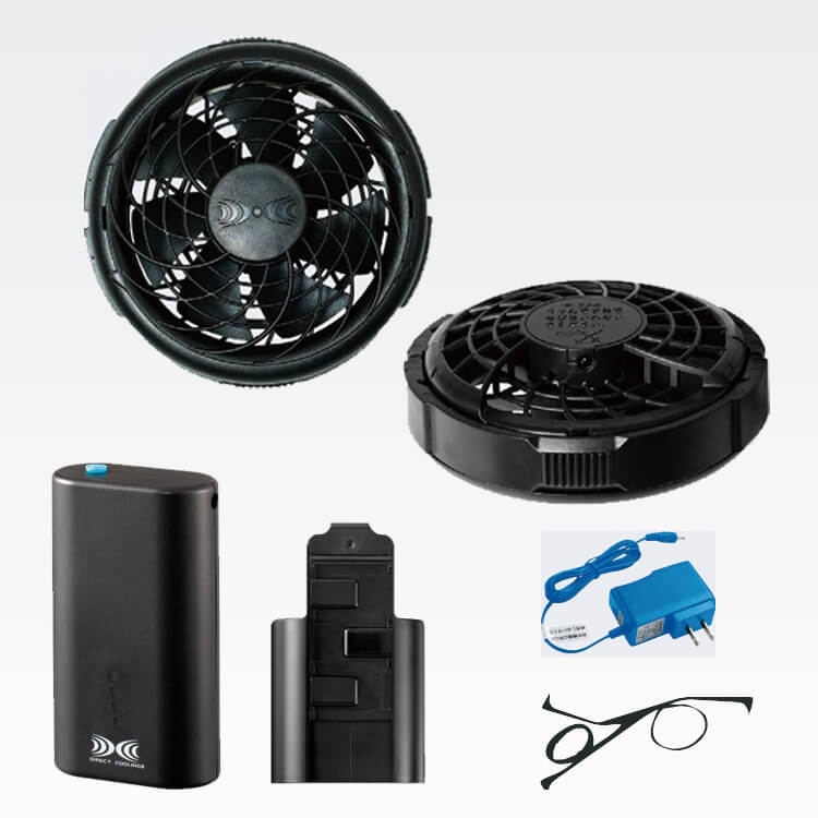【空調服 7.2Vバッテリーファンセット】最大風量36.6リットル「バッテリー＋スリムファン」（SEL7020）