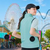 婦人用空調ベストLL ファン2個　バッテリー2個　ストレッチ 空調服 涼しい作業着ベスト｜7.2Vセット。ストレッチ素材と最軽量級