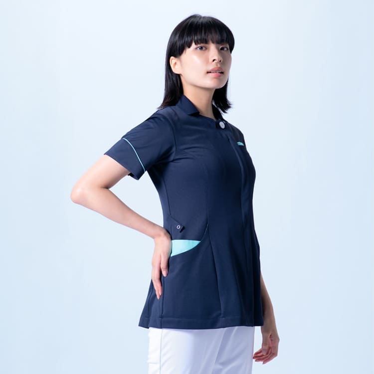 【スクラブ レディース】制電「楽に動ける！バネのようなストレッチ」SEK抗菌 S～3L / 4色（SUIRJ500）