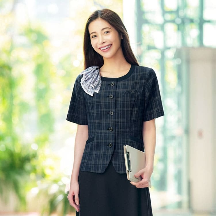 事務服 オーバーブラウス11号 2点 事務服 オーバーブラウス 半袖｜ESA1027｜ENJOY（カーシーカシマ