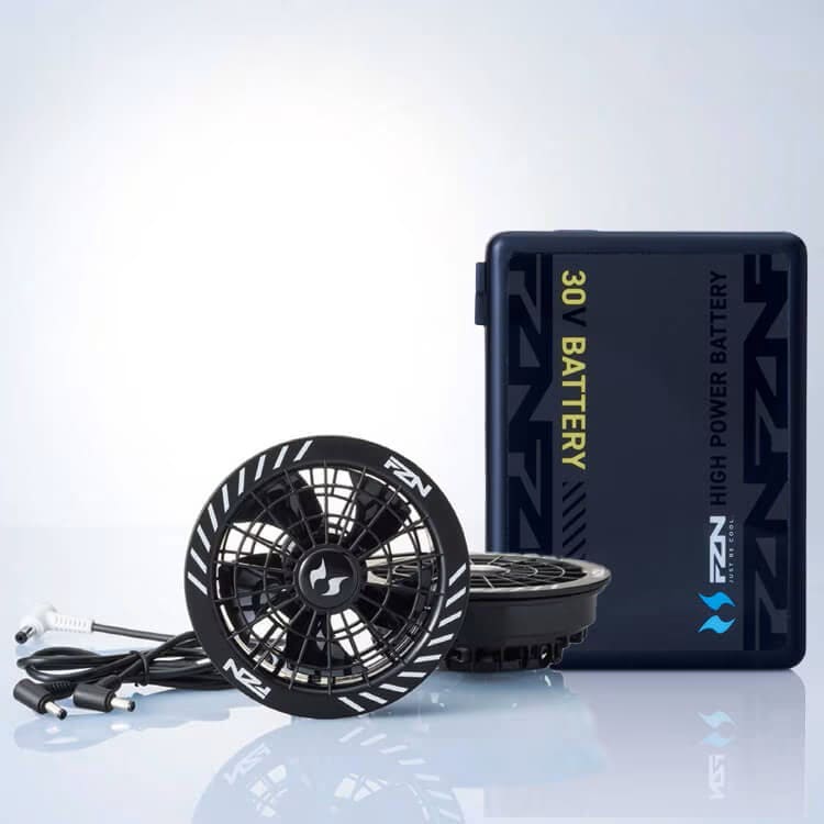 【空調風神服 ファンバッテリーセット】2026年モデル「30Vバッテリー＋最大風量 108リットルフラットファン」 サンエス（SAERD9680G-RD9630H）