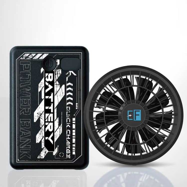 予約販売中！【EXFROZEN 対応バッテリーセット】サンエス「急速充電 PD対応 最大風量53リットル」充電ケーブル付き ※ACアダプターは別売り / ブラック（SAERD9641-RD9226）