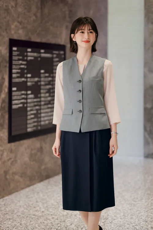 ボンマックス 事務服 ジャケット パンツスーツ上下セット グレイ 13号15号 4_000000007916.webp?1790576439