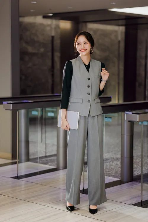 ボンマックス 事務服 ジャケット パンツスーツ上下セット グレイ 13号15号 5_000000007916.webp?1790576439
