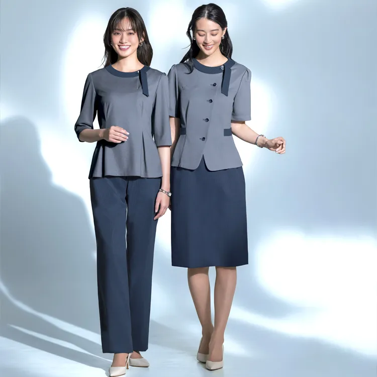 【ちゃま】セロリー 事務服 11号 オーバーブラウス スカート ネイビー 事務服オーバーブラウス｜セロリー・UVカット・清潔感が続く 汚れ除去